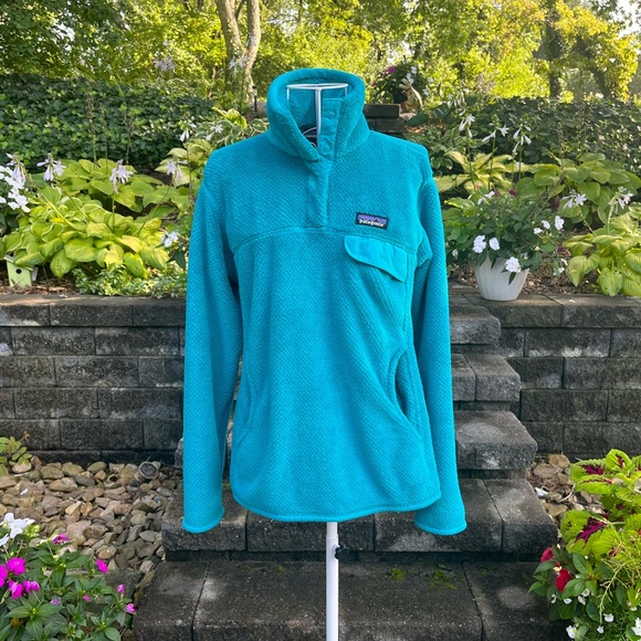 Patagonia Sweaters - PATAGONIA Re-Tool Snap-T Epic Blue X-Dye Fleece Pullover Sweater Women’s Size M
